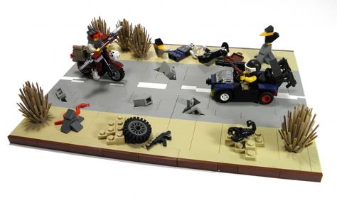 Lego Apocalypse, Lego Scenes, Lego Zombies, Lego Design, Lego Building, Zombie Apocalypse, Lego Creations, Chess Board, Zombie