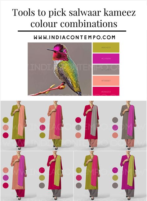 India Contempo Churidar Colour Combinations, Kurti Color Combinations, Churidar Design, Salwar Kurti, Lehenga Embroidery, Kurtis Indian, Ethnic Wear Indian, Embroidery Blouses, Indian Salwar Suit