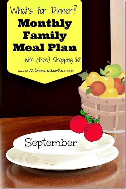 FREE September meal plan with free shopping list - #mealplan #september #freeprintable January Meal Plan, Menu Suggestions, Family Meal Plan, Family Meal Planner, Monthly Menu, Weekly Grocery, Monthly Meal Planning, Family Meal Planning, Meal Planning Printable