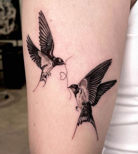 74 Inspiring Swallow Tattoos With Meaning - Our Mindful Life Swallow Hand Tattoo, Golondrinas Tattoo, Freedom Symbol Tattoo, Traditional Swallow Tattoo, Bird Tattoo Ideas, Small Daisy Tattoo, Swallow Tattoos, Bird Tattoo Sleeves, Bird Tattoos Arm