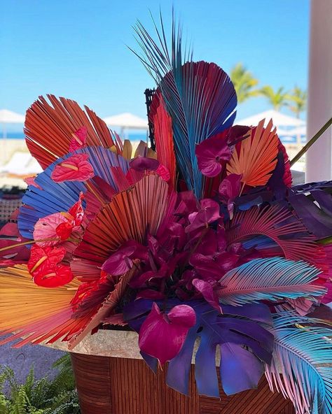 Havana Nights Party, Neon Jungle, Best Wedding Colors, Fiesta Tropical, Havana Nights, Jewel Tone Wedding, Color Vibe, Trends For 2024, Floral Backdrop