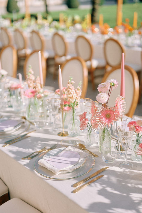 A Sun-Kissed French Chateau Wedding In Hues Of Pastel Rainbow #pinkwedding #weddingcolors Elegant Pastel Wedding, Pastel Wedding Inspiration, Pastel Wedding Theme Decoration, Neutral Pastel Wedding, Pastel Wedding Ceremony, Pastel Wedding Table, Pastel Flowers Wedding, Pink Pastel Wedding, Spring Pastel Wedding