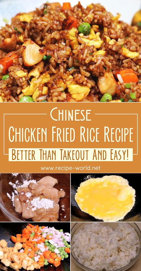 Easy Chinese Chicken, Best Fried Rice Recipe, Chicken Fried Rice Recipe Easy, Chicken Fried Rice Easy, Fried Rice Recipe Easy, Rice Side Dish Recipes, Homemade Chinese Food, Chicken Fried Rice Recipe, For One