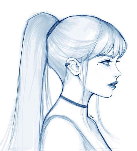 Wanted to draw a girl with a high ponytail! Any Game of Thrones fans here?? It's been on my mind lately because the last episode was AMAZING 😱😱 slowly contemplating which character I should draw 🤔 thoughts? Ponytail Hairstyles Drawing, Ponytail Drawing, Side View Drawing, Girl Hair Drawing, Hairstyles Drawing, High Ponytail Hairstyles, Simple Anime, 얼굴 드로잉, Hair Sketch