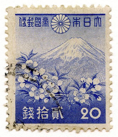 stamp - Japan - 269 1940 Fuji Chinese Postage Stamps, Aesthetic Stickers Japanese, Japanese Stamps Vintage, Vintage Stamps Postage, Widget Covers, Postal Art, Grafika Vintage, طوابع بريد, Japanese Stamp