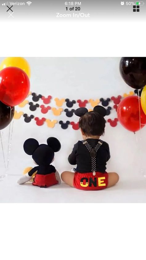 Mickey Mouse Photoshoot 1st Birthdays, Mickey Mouse Theme Photoshoot, Mickey Mouse Smash Cake Photoshoot, Mickey Mouse Birthday Decorations, Mickey First Birthday, Mickey 1st Birthdays, Twodles Birthday, Mickey Mouse Themed Birthday Party, Mickey Mouse First Birthday