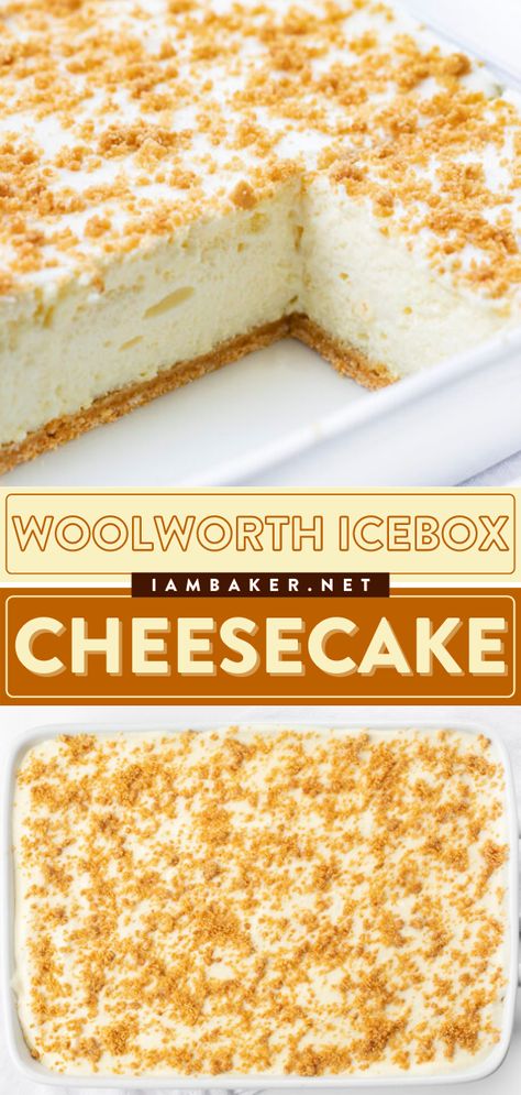 Woolworth’s No Bake Cheesecake, No Bake Woolworth Cheesecake, No Bake Icebox Cheesecake, Woolworths Icebox Cheesecake, Strawberry Woolworth Icebox Cheesecake, Lemon Icebox Cheesecake, Non Cook Cheesecake Recipes, Woolworths Cheesecake Recipe, Light And Fluffy Cheesecake Recipe