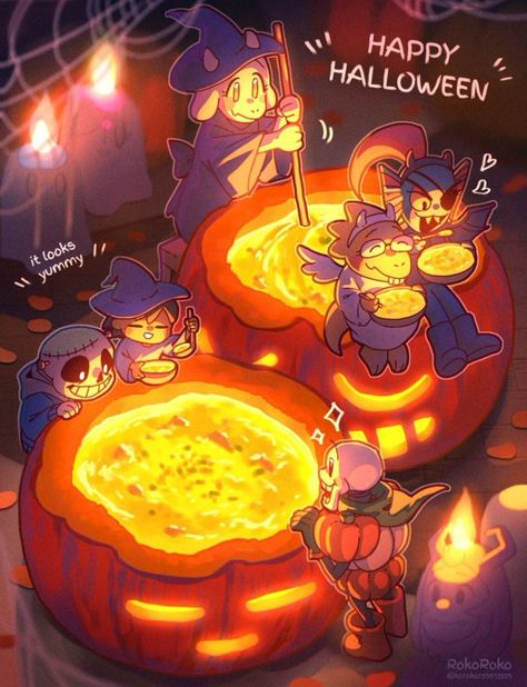 Fanart by RokoRoko (Twitter) Halloween Undertale, Undertale Sans, Undertale Funny, Undertale Drawings, Anime Fnaf, Undertale Art, Undertale Comic, Undertale Au, Bento Box