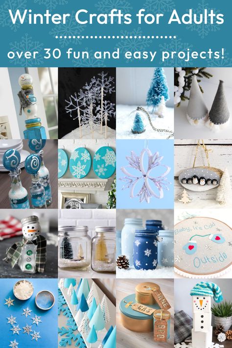 One Word Craft Ideas, Winter Decor Crafts Diy Projects, Snow Day Crafts For Adults, Crafts To Do In January, Snowman Craft Ideas For Adults, Winter Crafts For Senior Citizens, Winter Crafts For Middle School, Winter Crafts For Middle School Students, New Year Crafts For Adults