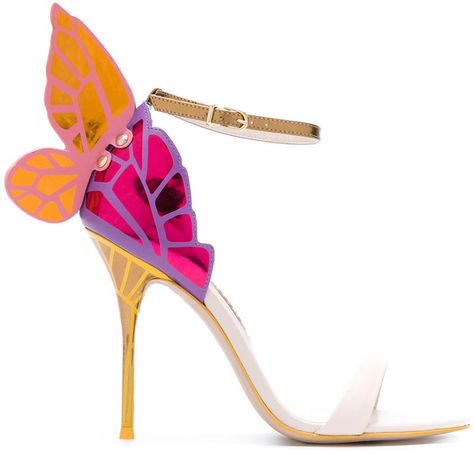 Sophia Webster Chiara sandals Sophia Webster Chiara, Shoes Butterfly, Butterfly Heels, Gladiator High Heels, Wedding Pumps, Wing Shoes, High Heels Sandals, Embroidered Leather, Ankle Wrap