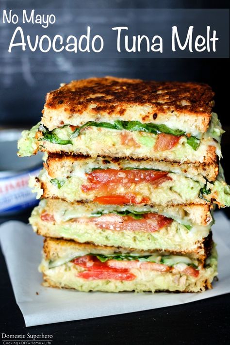 Pescatarian Recipes Healthy, Tuna Melt Recipe, Avocado Tuna, Pescatarian Diet, Pescetarian Recipes, Dessert Chef, Resep Seafood, Melt Recipe, Tuna Melt