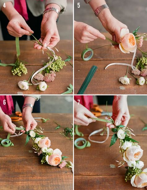 DIY: Spring Flower Crown Flower Crown Tutorial, Diy Floral Crown, Diy Frühling, Summer Diy Projects, Diy Hanging Shelves, Diy Flower Crown, Diy Flores, For School, Diy Crown