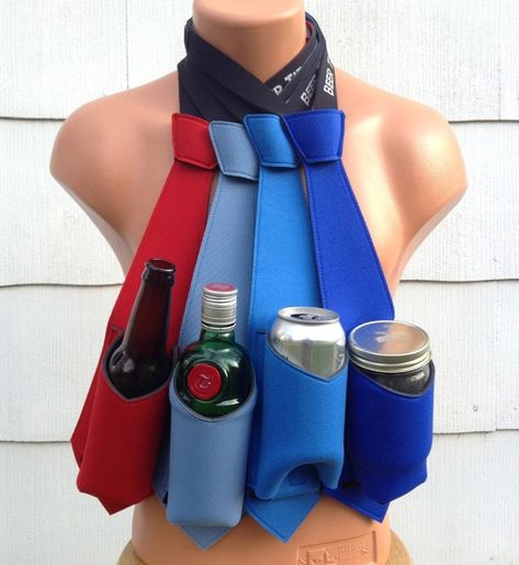 Beer Tie: A Neck Tie That Holds Your Beer Beer Can Gift Ideas, Beer Can Holder, Beer Koozies, Diy Beer, Beer Holder, Tied Hands, Dance All Night, Bbq Gifts, Company Picnic