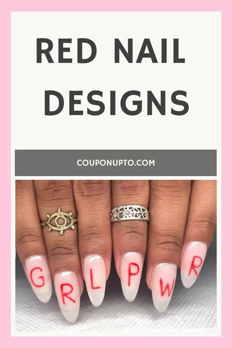 Red Nail Designs Red Clear Nails, Red Nail Ideas, Red Nail Design, Bandana Nails, Ladybug Nails, Nail Striping Tape, Creative Nail Art, Negative Space Nails, Watermelon Nails