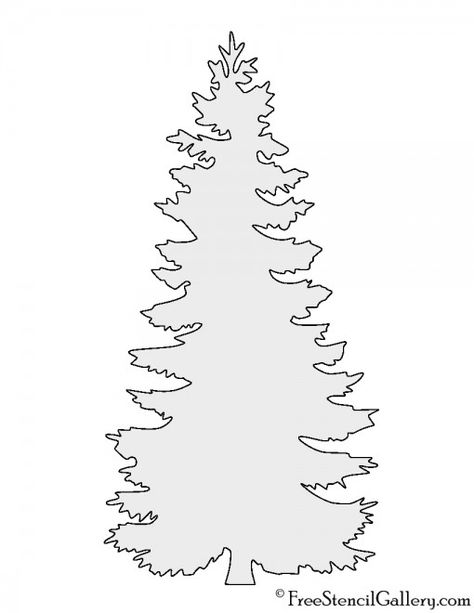 Pine Tree Silhouette Printable, Pine Tree Template, Christmas Tree Stencils Free Printable, Tree Silhouette Printable, Pine Tree Outline, Pine Tree Stencil, Tree Stencils, Pine Tree Drawing, Stencils Printables Templates