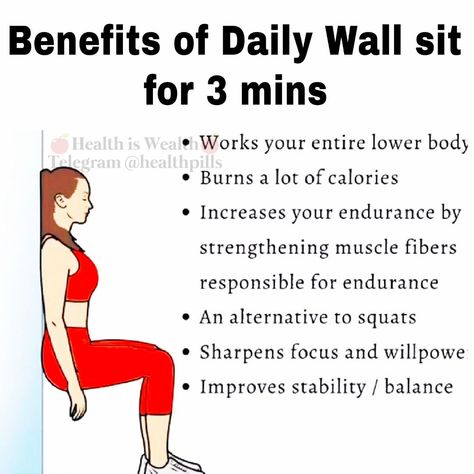 Sit Ups Benefits, Benefits Of Wall Sits, Yoga For Immunity, Pilates Wall Workout For Seniors, Sleep On Back, Wall Sitting, Wall Exercises, Wall Sit, Yoga Facts