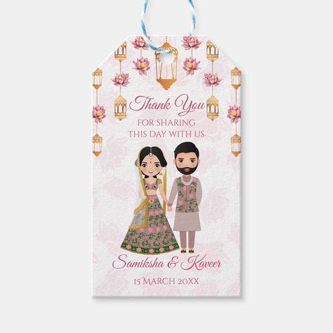 Lotus lanterns Indian wedding personalised wedding gifts favor tags. Wedding Luggage Tags Indian, Wedding Bag Tags, Wedding Luggage Tags, Personalised Wedding Gifts, Luggage Tags Wedding, Shadi Card, Indian Wedding Favors, Marriage Cards, Packing Ideas