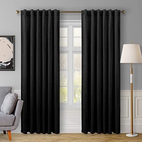 Black Drapes Living Room, Black And Grey Curtains Living Rooms, Black Living Room Curtains, Black Velvet Curtains, Black And White Curtains, Black And Grey Curtains, Black Curtains Living Room, Black Curtains Bedroom, Grey Curtains Bedroom