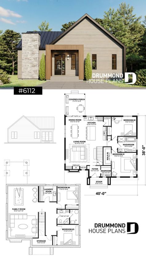 Scandinavian Home Plans, Landscape Small Garden, Mudroom And Pantry, Scandinavian House Plans, Scandinavian Fireplace, Balcony Decor Small, Small Garden Landscape, Drummond House Plans, Scandinavian Style Home