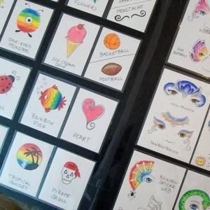 Face Paint Board Display, Face Painting Display Board, Face Paint Board, Paint Display, Painting Display, Face Painting Tips, Paint Board, Face P, Rainbow Fish