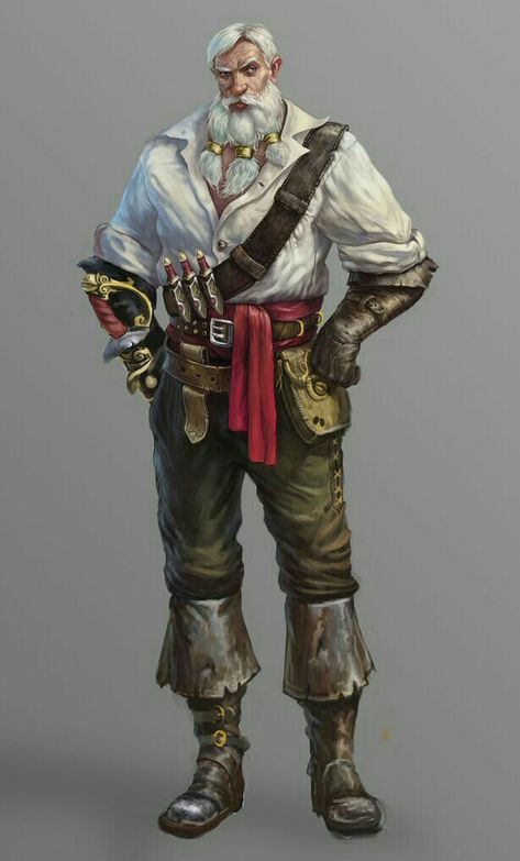 Male Old Human Pirate - Pathfinder PFRPG DND D&D d20 fantasy Pirate Clothing, Pathfinder Character, Arte Steampunk, Pirate Art, Oldest Human, Heroic Fantasy, Male Character, Human Male, Dungeons And Dragons Characters