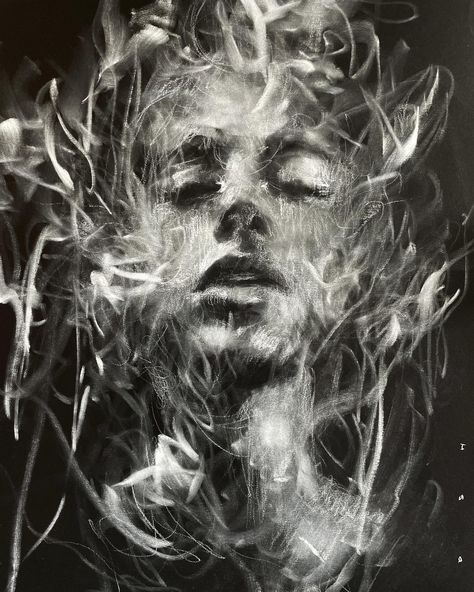 White Pastel On Black Paper, White Chalk On Black Paper, White Pencil On Black Paper Drawing, White On Black Paper Drawing, White Drawings On Black Paper, White Chalk Art, Chalk Pastel Drawings, Josh Hernandez, Pastel On Black Paper