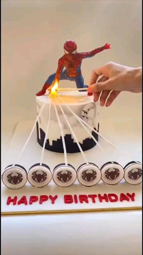 Marvel Birthday Cake, Spider Man Theme, Fire Cake, Rodjendanske Torte, Cake Designs For Boy, Spiderman Birthday Cake, Cake For Husband, Celebrate Birthday, Spiderman Birthday Party