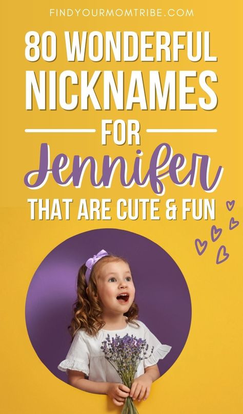 Can't find a good pet name for your baby girl? Check out this list of adorable nicknames for Jennifer that'll put a smile on your face! #wonderful #nicknames #jennifer #smile #happy #inspiration #baby #names #middlenames Jenny Username Ideas, Nickname List, Cool Pet Names, Jennifer Name, Names With Nicknames, Welsh Names, Funny Nicknames, Good Nicknames, Grandma Names