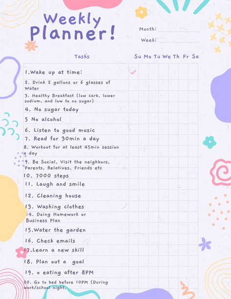 Journal Ideas Pages, Planner Self Care, Daily Routine Planner, Lifestyle Planner, Self Care Bullet Journal, Bullet Journal Ideas, Daily Planner Pages, Vie Motivation, Routine Planner