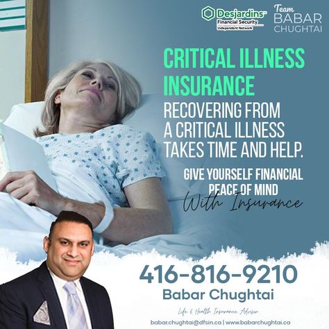 An illness can have a major impact on you, but with critical illness insurance you can at least reduce the financial impact it could have on you and your family. Contact us for more info. ☎️: 416-816-9210 🌐: www.babarchughtai.ca . #criticalillnessinsurance #criticalillness #uncertainevent #insuranceforneeds #insuranceforplans #bestinsuranceplans #financialgoals #financialadvice #financialstability #insuranceplan #financialcoverage #secureyourfuture #secureyourfamily #financialprotection #insur Critical Illness Insurance, Life And Health Insurance, Insurance Marketing, Critical Illness, Financial Peace, Financial Stability, Financial Advice, Morning Wish, Financial Goals