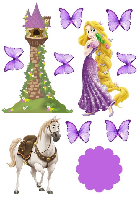 Rapunzel Printable, Tangled Cake Topper Printable, Rapunzel Cake Topper Printable, Rapunzel Cake Topper, Rapunzel Birthday Cake, Bolo Rapunzel, Frozen Cake Topper, Rapunzel Cake, Birthday Card With Name