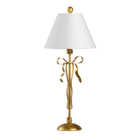 Gold One-Light Bow Lamp Bow Lamp, House Lamp, Buffet Lamp, Lamp Gold, Grey Table Lamps, Gold Table Lamp, Chelsea House, Buffet Lamps, Gold Table