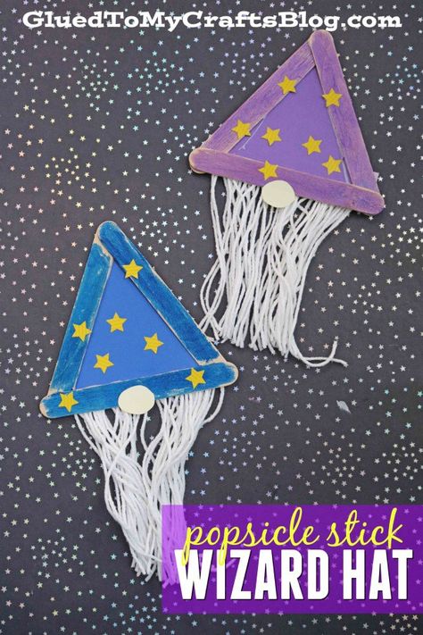 Magician Crafts Preschool, Wizard Hat Craft, Wizard Crafts For Kids, Wizard Crafts, Wizard Ideas, Yarn Beard, Fairy Tale Crafts, Fantasy Craft, Magic Theme