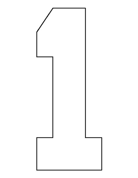 Number 1 pattern. Use the printable outline for crafts, creating stencils, scrapbooking, and more. Free PDF template to download and print at http://patternuniverse.com/download/number-1-pattern/ Number 1 Template Free Printable, Number 1 Printable, Number 1 Template, Cephalanthus Occidentalis, Printable Outline, Globe Flower, Free Printable Numbers, Cake Templates, Number Templates