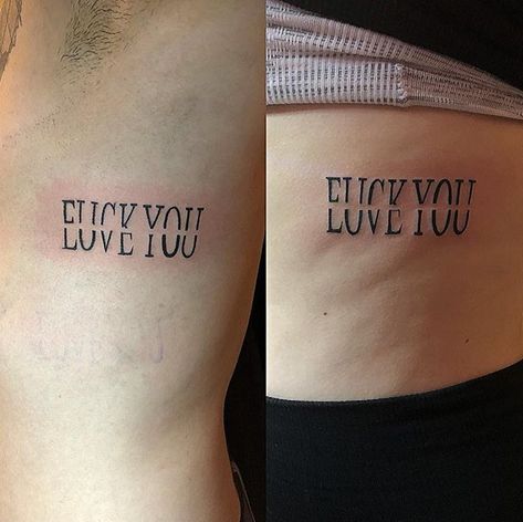 Cow Couple Tattoo, No Love Tattoo, Tattoo Ideas For Best Friends, His And Her Tattoo Ideas, Love Tattoo Ideas, Couple Tattoos Ideas, Maching Tattoos, Brother Sister Tattoo, Matching Friend Tattoos