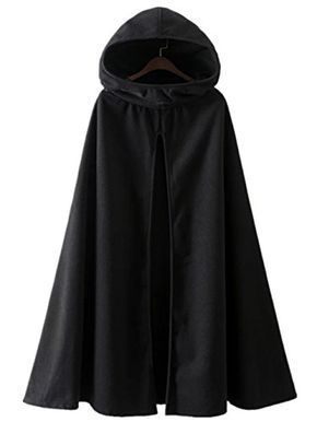 I love this! A FULL length hooded cloak that's a free sewing pattern with step by step instructions! Perfect for a DIY costume idea. Hooded Cloak Pattern, Long Hooded Cloak, Cloak Pattern, Black Cloak, Poncho Coat, Diy Costume, Hooded Cape, Hooded Cloak, Costumes Ideas