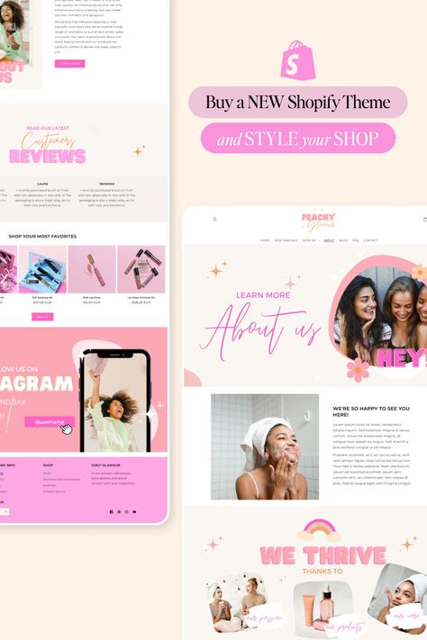 A modern Shopify theme. Reading Themes, Modern Website Design, Shopify Website Design, Theme Template, Modern Website, Shopify Website, Peach Fuzz, E Commerce Business, Website Themes