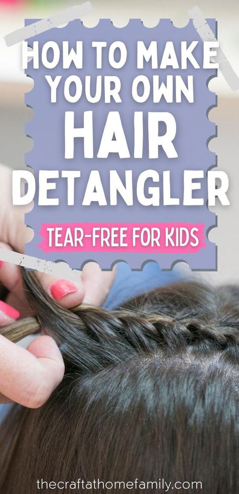 Is store-bought hair detangler getting too expensive? Find out how to make homemade detangling spray at home using tear-free conditioner and water. Not only is DIY detangling spray much more cost-effective, but it takes only two ingredients and under five minutes to make—and you probably already have all the ingredients you need at home! If your child's hair is always tangled, homemade hair detangler spray could be the remedy you're looking for. This DIY detangler will make bath time way easier! Detangler Spray Diy, Homemade Hair Detangler, Diy Detangler, Diy Hair Detangler Spray, Diy Hair Detangler, Hair Detangler Spray, Diy Hair Conditioner, Diy Hair Spray, Homemade Conditioner