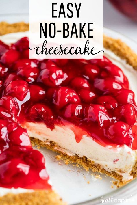 Mascarpone Cheesecake, Nobake Dessert, Cherry Cheesecake Recipe, No Bake Cherry Cheesecake, Dessert Oreo, Easy No Bake Cheesecake, Cheesecake Recipes Classic, Postre Keto, Cheesecake Pie