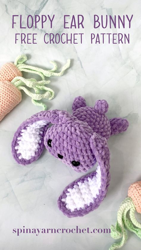 A free crochet pattern from spinayarncrochet.com Crocheted Stuffed Animals, Easy Crochet Animals, Crochet Animals Free Patterns, Crochet Design Pattern, Crochet Amigurumi Free, Easter Crochet, Diy Crochet Projects, Crochet Bunny, Diy Baby