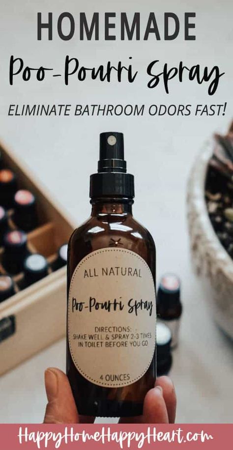 Looking for a homemade poo pourri recipe? Check out this homemade poo pourri with glycerin recipe. I love this poo pourri recipe with witch hazel. It's the best bathroom odor eliminator. #PooPourri #NaturalLiving #DIY Poopourri Spray, Diy Poopourri, Poo Pourri Recipe, Bathroom Odor Eliminator, Poo Pourri Spray, Homemade Oils, Poop Spray, Poo Spray, Bathroom Odor