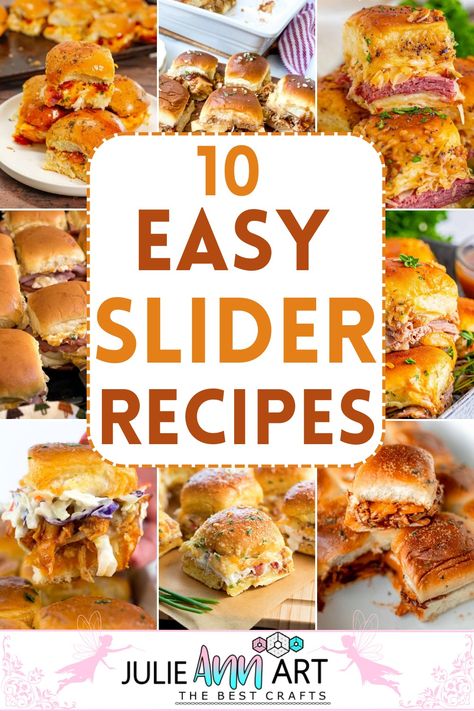 Easy Slider Recipes Party Appetizers For A Crowd, Sliders Recipes Beef, Sliders Recipes Hawaiian Rolls, Hamburger Sliders, Easy Slider Recipes, Enchiladas Chicken, Sliders Recipes, Easy Slider, Bread Booze Bacon