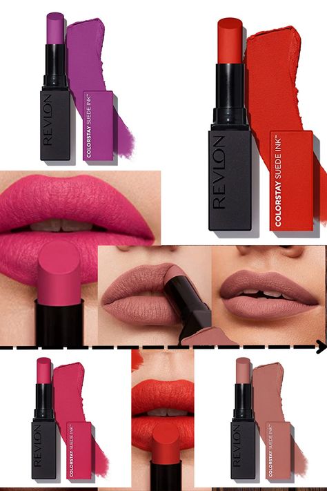 Discover the vibrant shades and velvety texture that will leave your lips feeling soft and looking stunning. Get ready to make a statement with Revlon Lipstick! Revlon Suede Ink, Revlon Colorstay Lipstick, Colorstay Lipstick, Smudge Proof Lipstick, Revlon Lipstick, Waterproof Lipstick, Revlon Colorstay, Makeup Must Haves, Lipstick Swatches