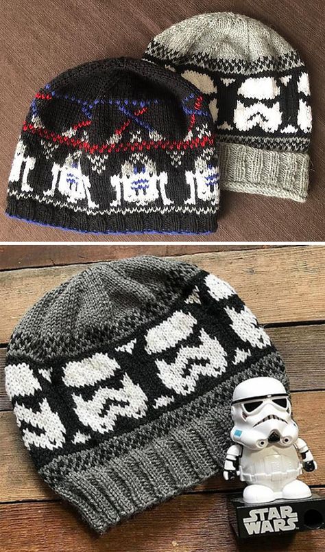 Blankets Knit, Hats Knitted, Hat Patterns Free, Knitting Patterns Free Hats, Fair Isles, Hat Knit, Sport Weight Yarn, Storm Trooper, Star Wars Inspired