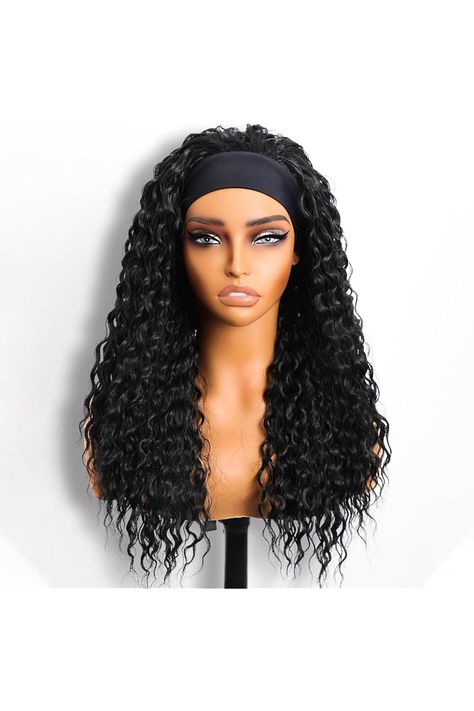 Black curly wig