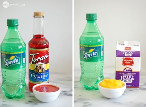 Soda Bar Recipes, Soda Combinations, Torani Drinks, Soda Station, Dirty Diet Coke, Sprite Recipe, Coke Recipes, Diet Sprite, Flavor Combos