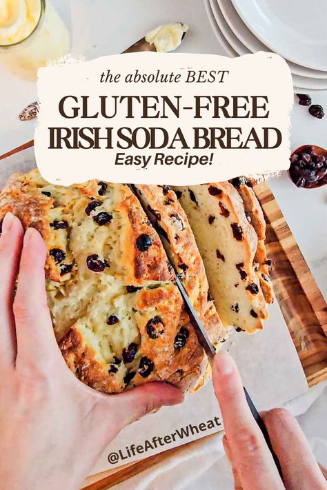 Gf Irish Soda Bread, Irish Soda Bread With Raisins, Gluten Free Soda Bread Recipe, Gluten Free Irish Soda Bread Recipe, Sour Bread, Gluten Free Soda Bread, Gluten Free Irish Soda Bread, Gf Sides, Bread With Raisins