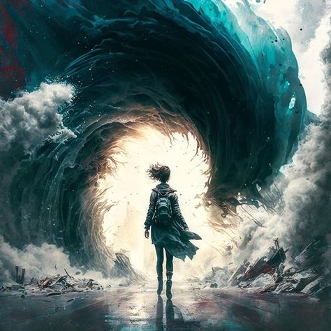 Water Vortex Art, Vortex Aesthetic, Water Portal, Magical Realism, Book Aesthetics, Mural Painting, Book Aesthetic, Realism, Cover Art