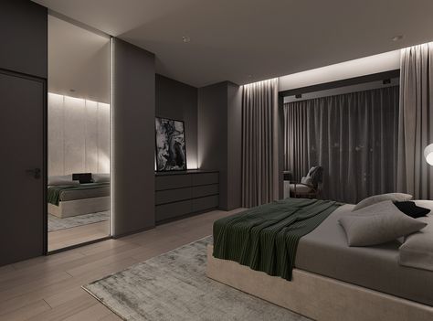 Cozy bedroom :: Behance Layout Bedroom Ideas, Wall Colors Bedroom, Couple Bedrooms, Bedrooms Ideas For Couples, Fashion Decor Bedroom, Bedroom Behance, Mansion Bedroom, Bedroom Design Styles, Teens Bedroom