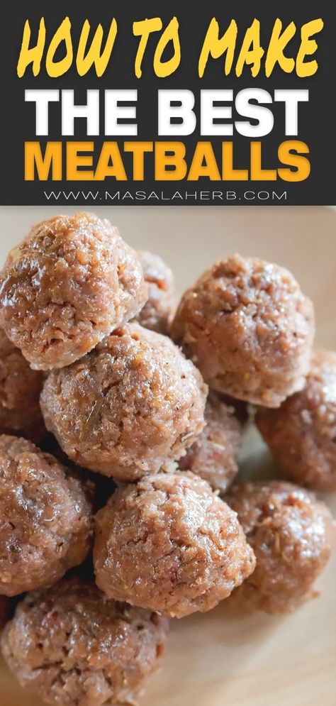 Soft Meatballs Recipes, Meat Ball Recipes Easy, Meat Ball Recipes, Grinder Recipes, Best Meatball Recipe, Hamburg Recipes, Basic Meatballs, Moose Meat, Meatball Seasoning